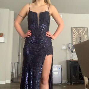 Navy blue prom dress
